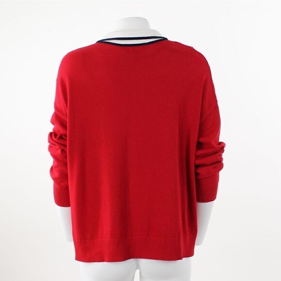 Tommy Hilfiger Johnny-Collar Sweater Scarlet L - Picture 3 of 5